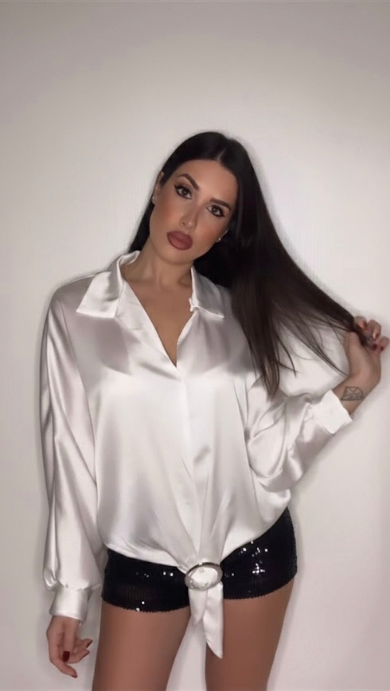 Camicia in Satin Lumière Donna