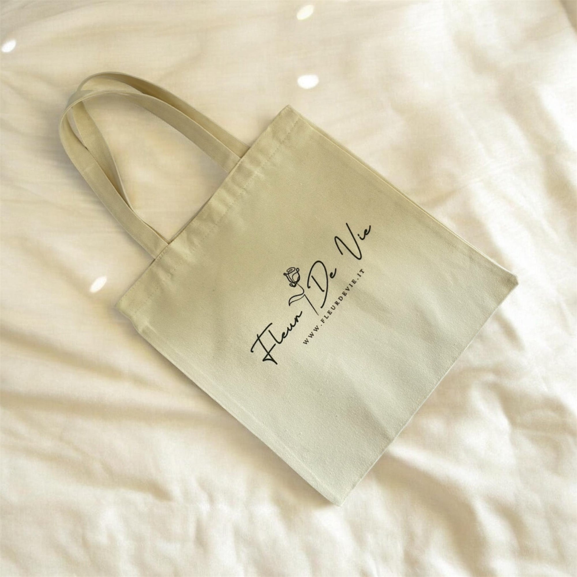 Tote bag in cotone biologico Fleur De Vie✨🌹