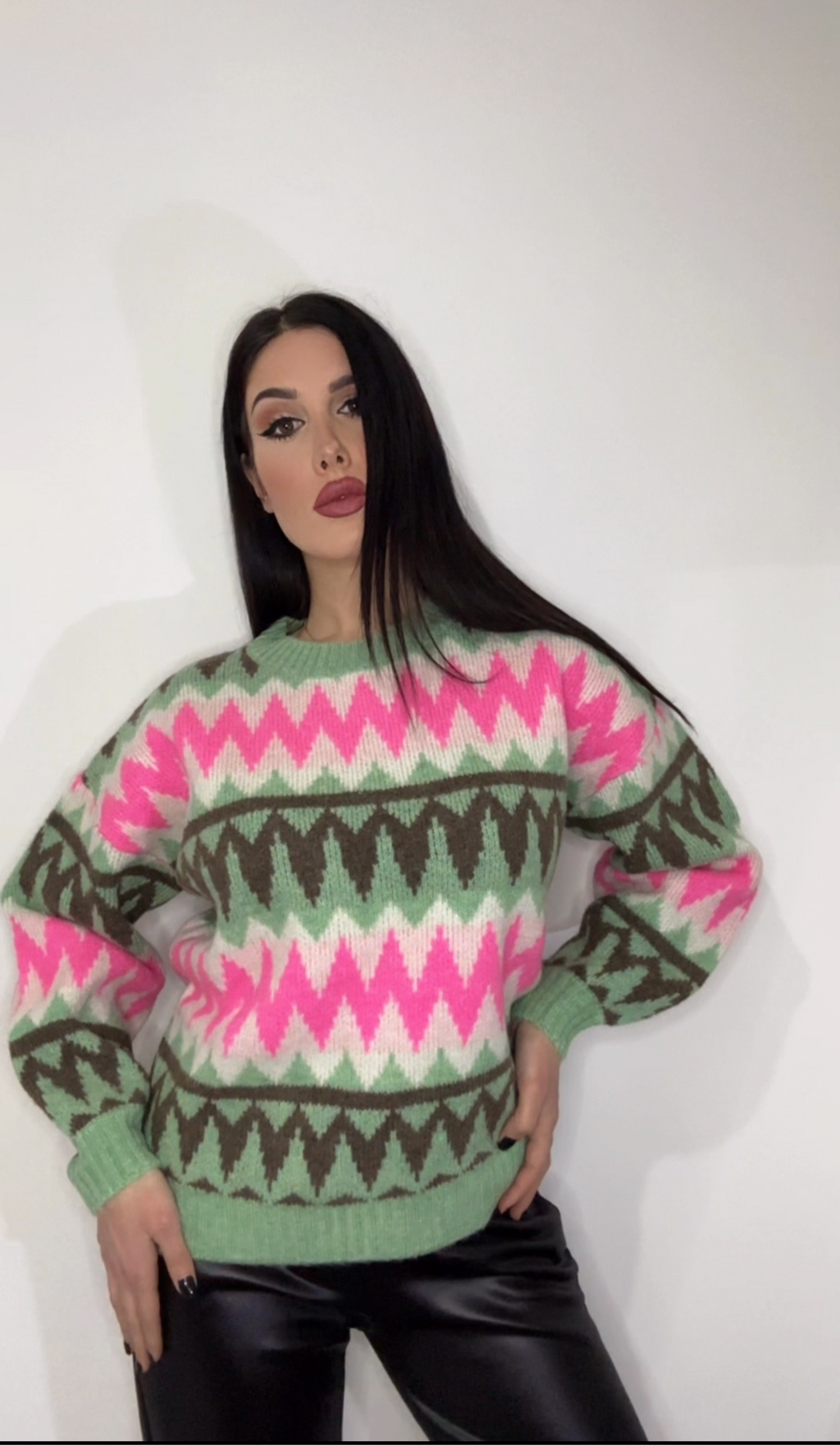 Maglione donna fantasia