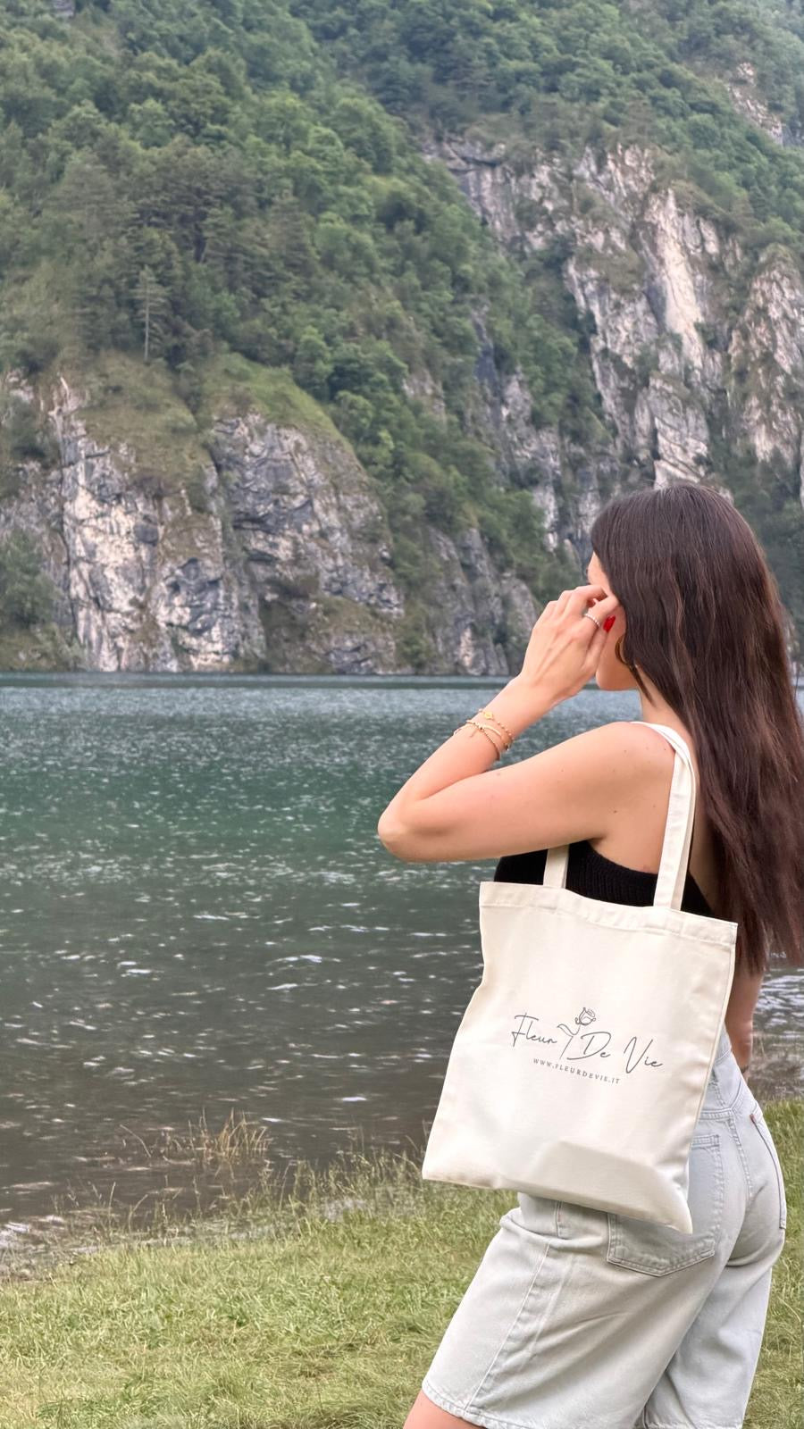 Tote bag in cotone biologico Fleur De Vie✨🌹