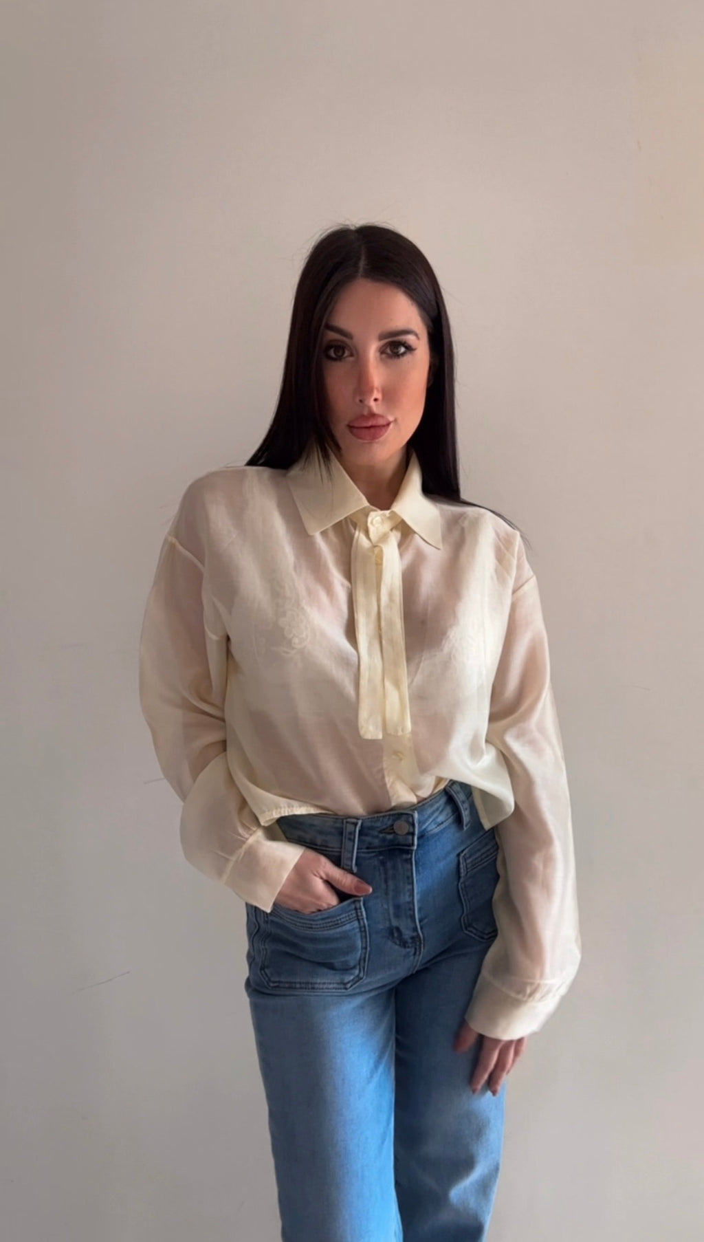Camicia donna giallo burro chic ✨