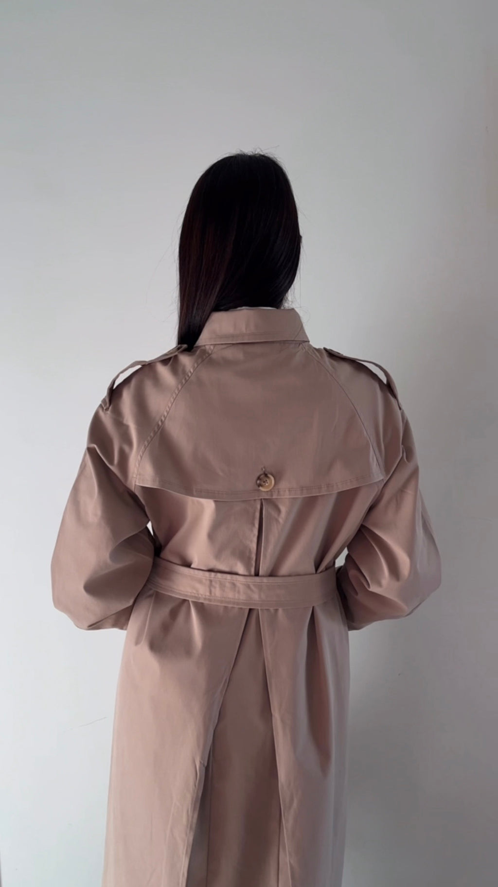 Trench Donna Beige Oversize - Impermeabile Lungo con Cintura Fleur De Vie