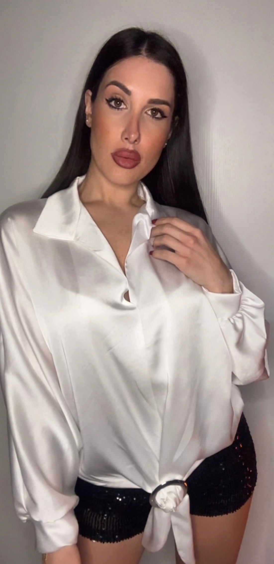 Camicia in Satin Lumière Donna