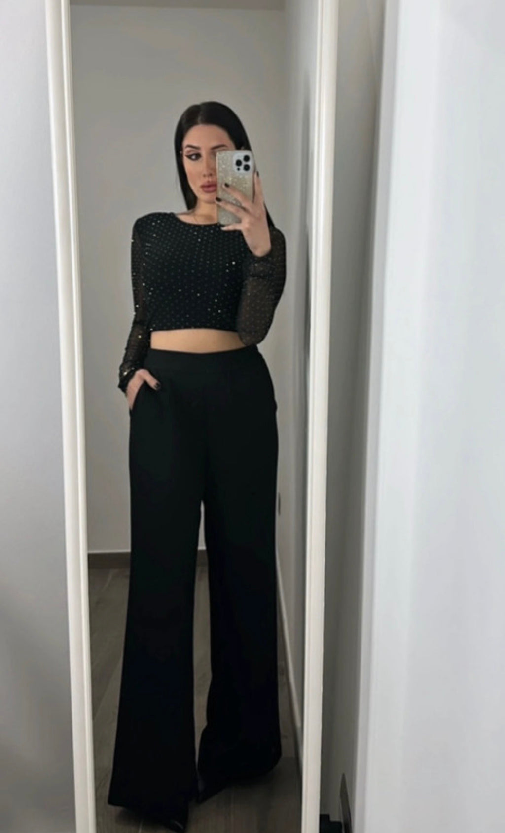 Pantalone palazzo donna nero
