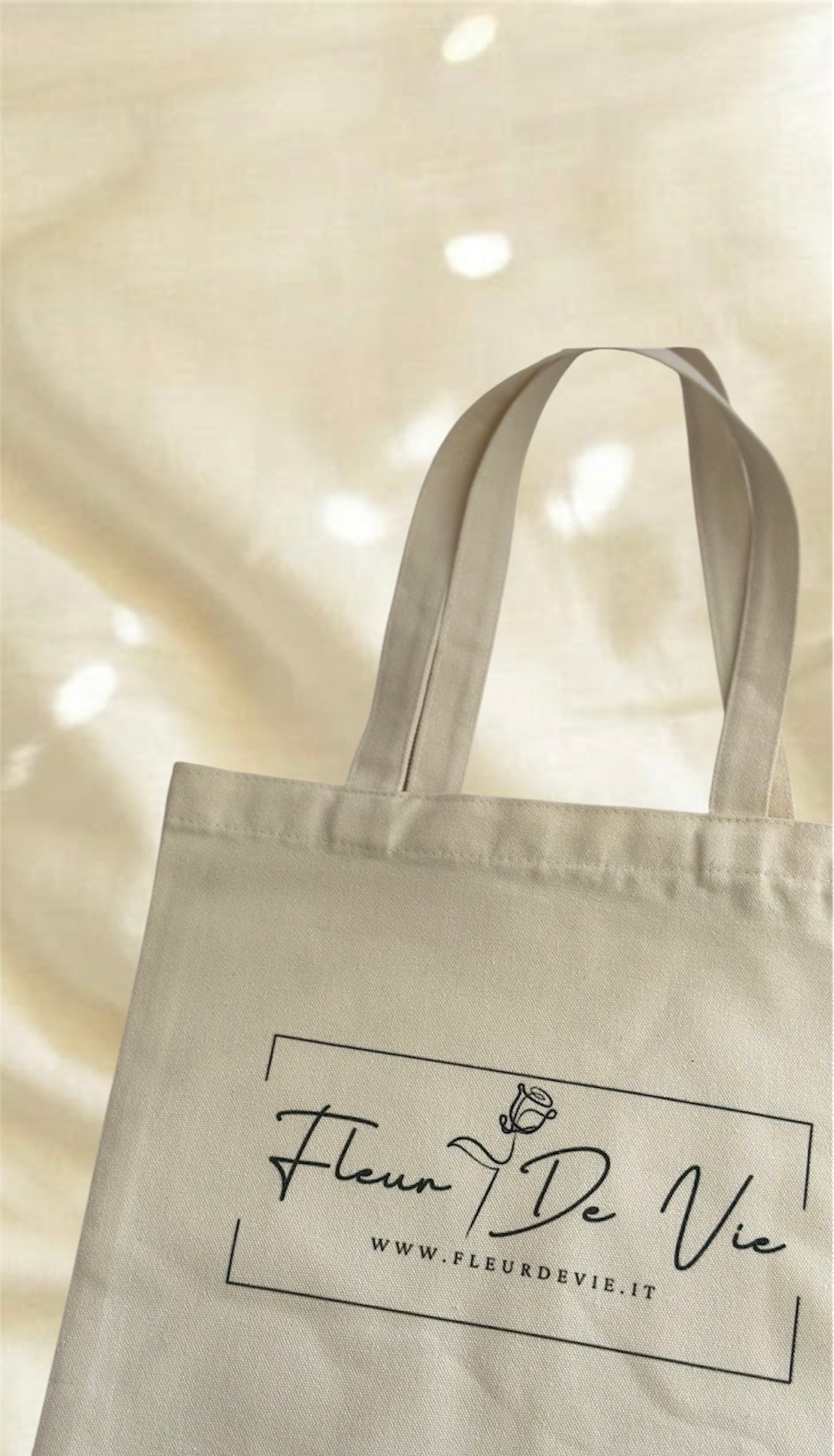 Tote bag in cotone biologico FLEUR DE VIE✨🌹