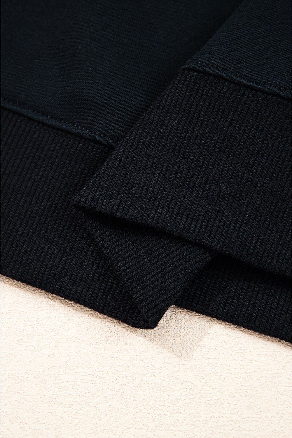 Black Preppy Striped Sleeve Loose Sweatshirt